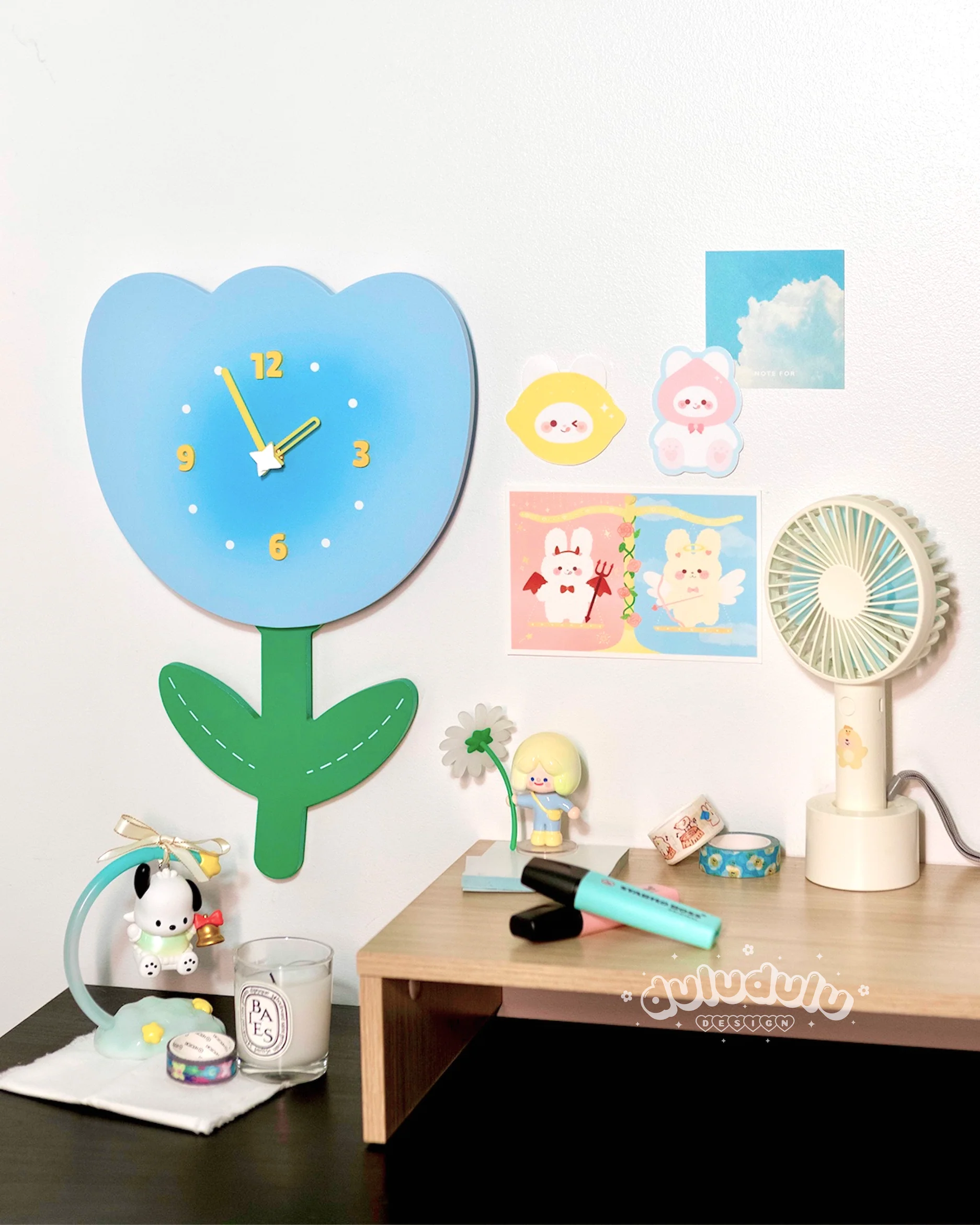 Blue Tulip Clock - Image 4