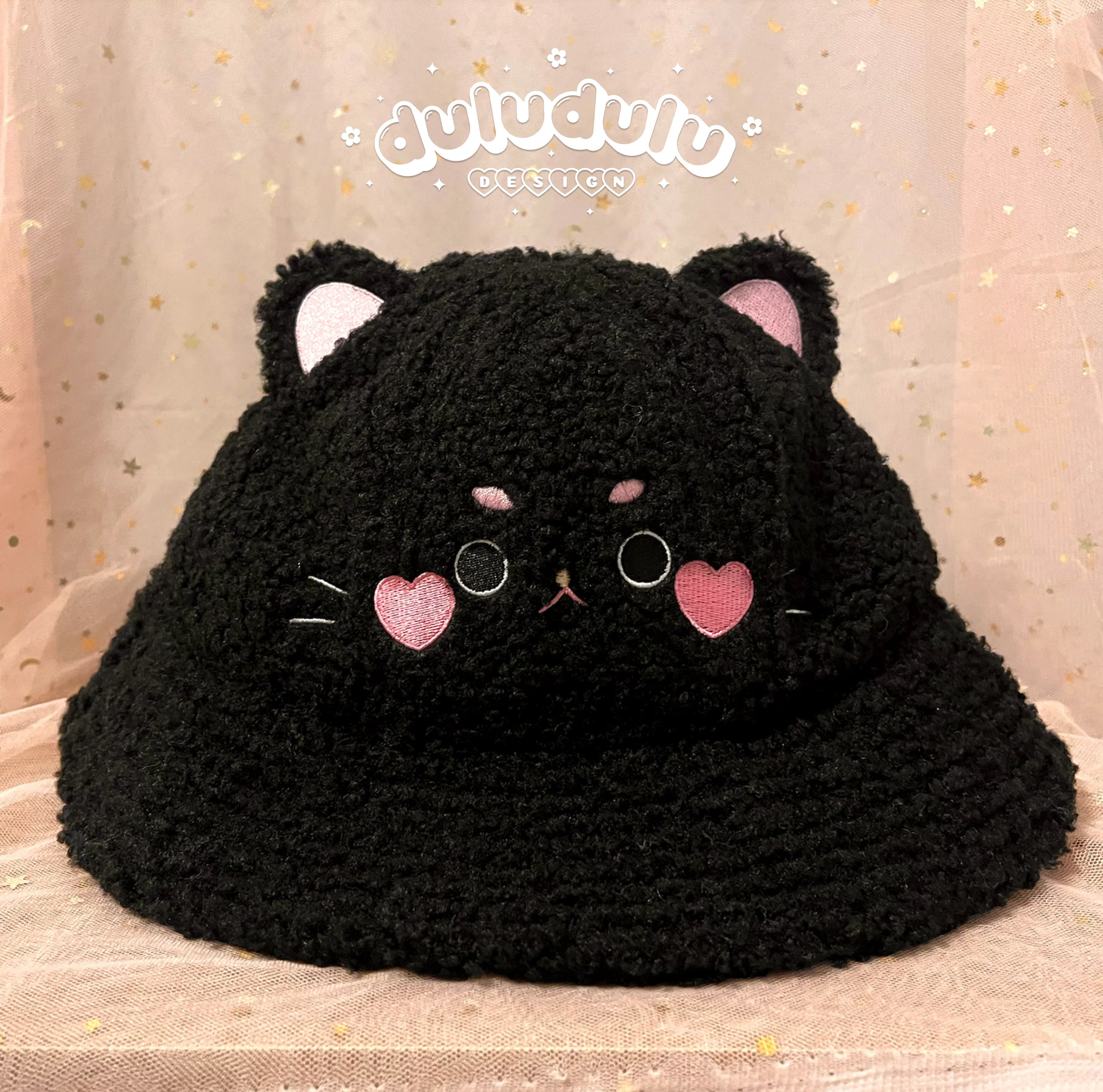 Fluffy Black Cat bucket hat - Image 6