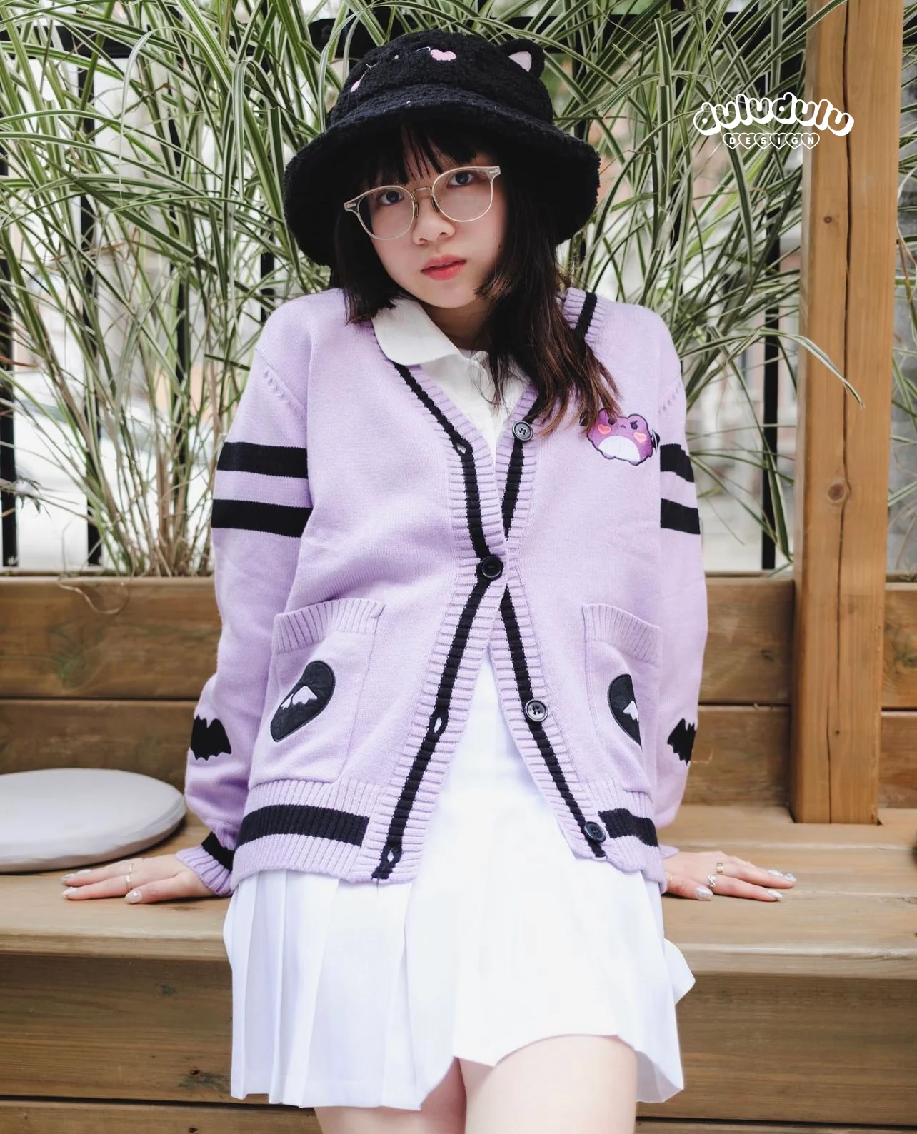 Gothic Purple Froggie Cardigan - Image 3