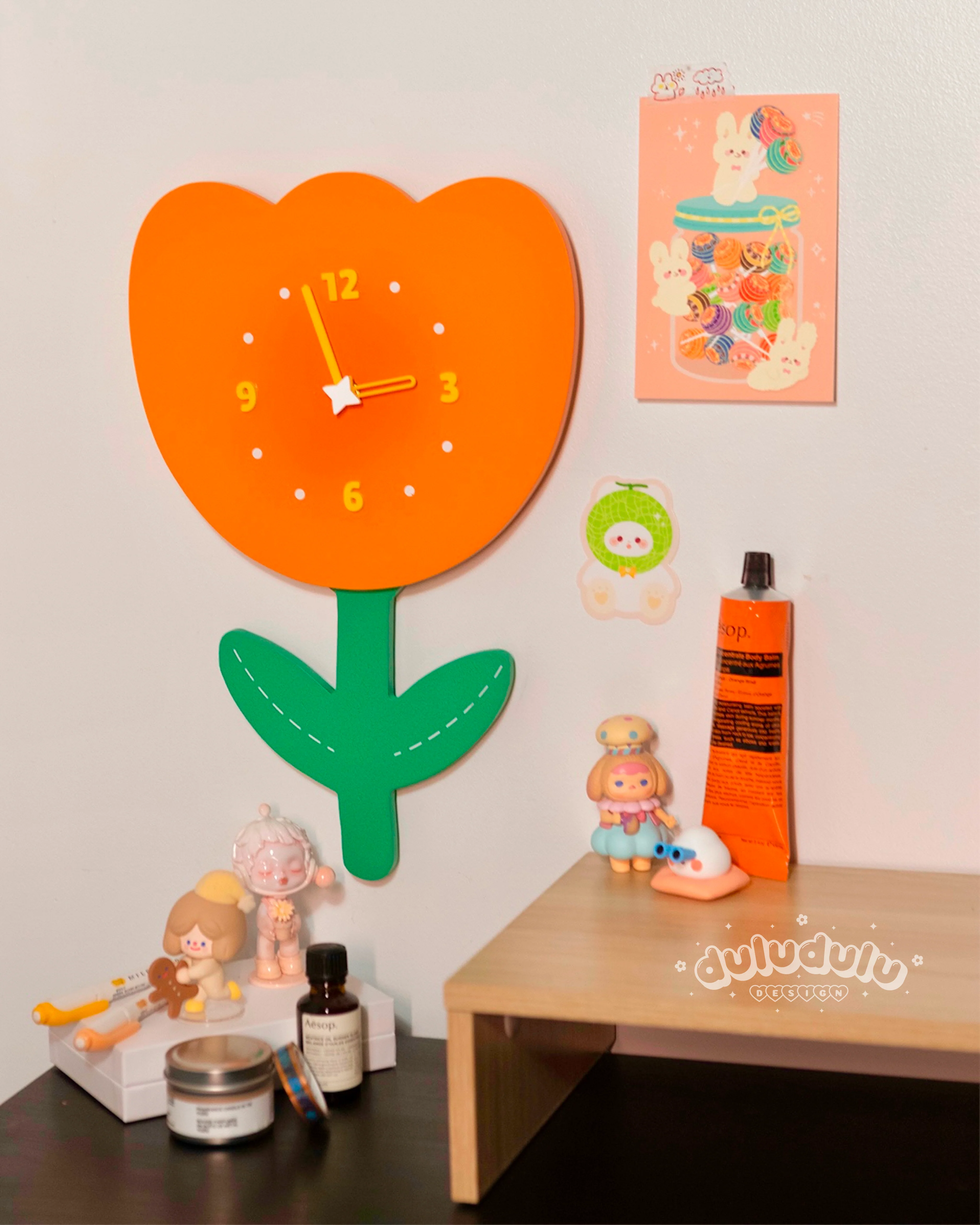 Orange Tulip Clock - Image 4