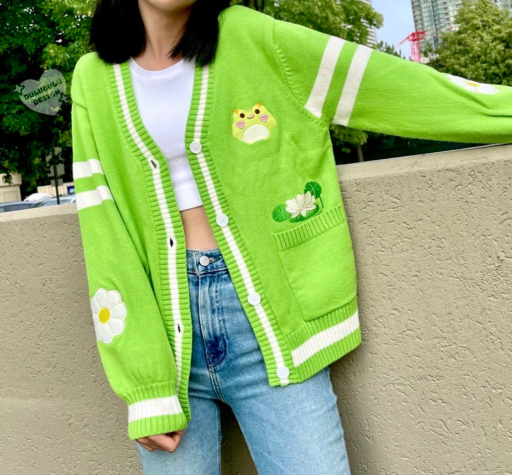 Original Green Froggie Cardigan - Image 4