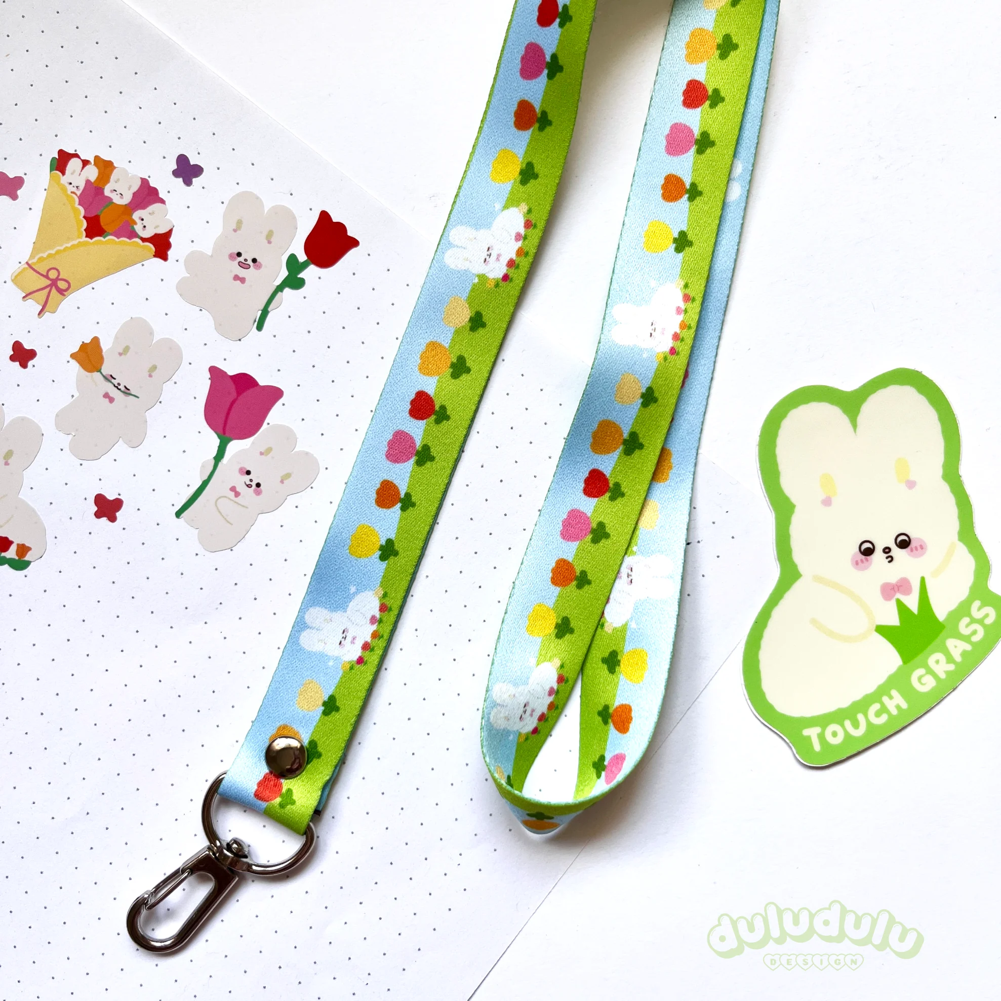 Tulip Field Bunny Cardholder & Lanyard - Image 3